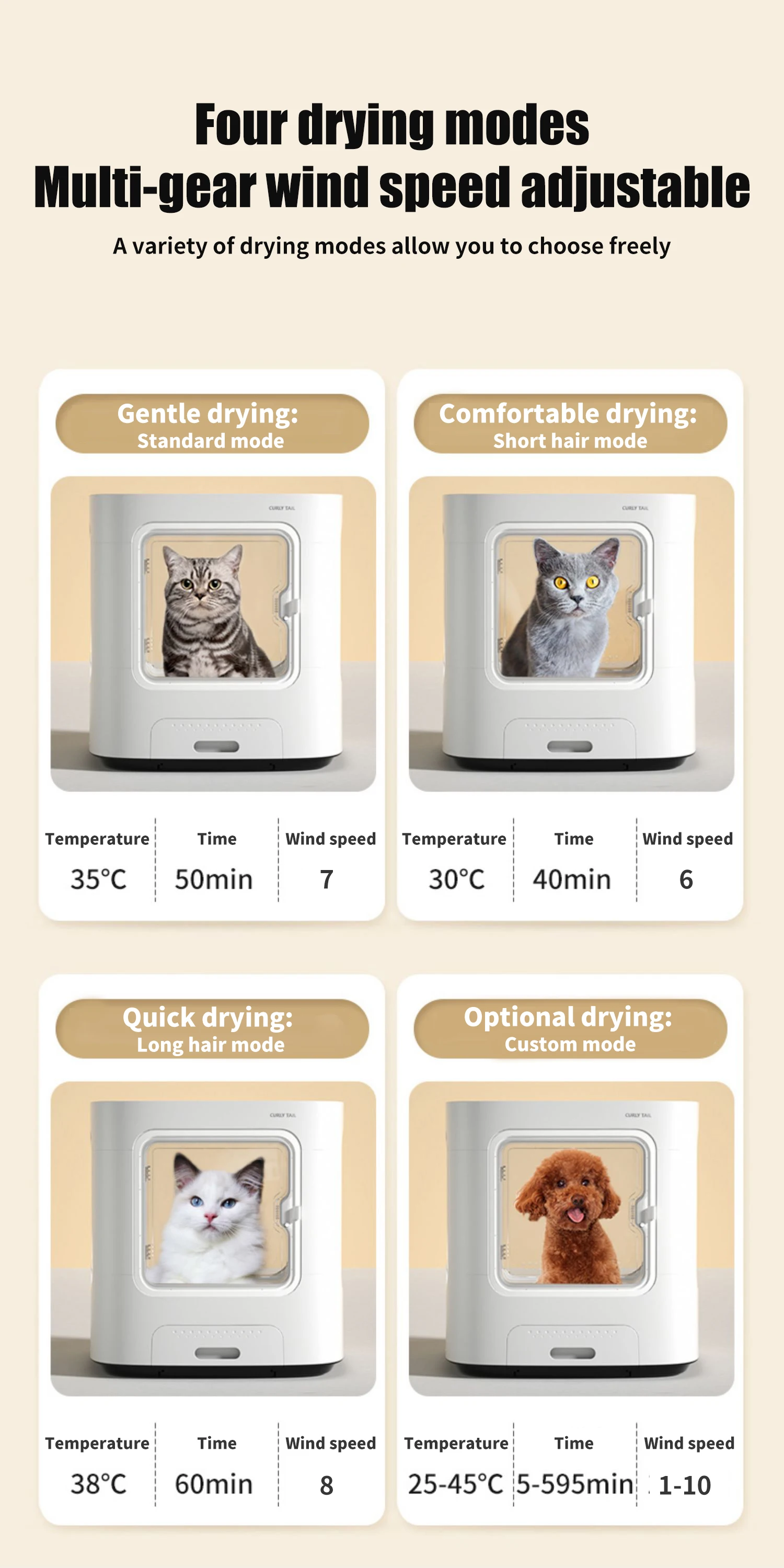 Automatic Industrial Cat Dryer Box Pet Dryer Room Machine Drying