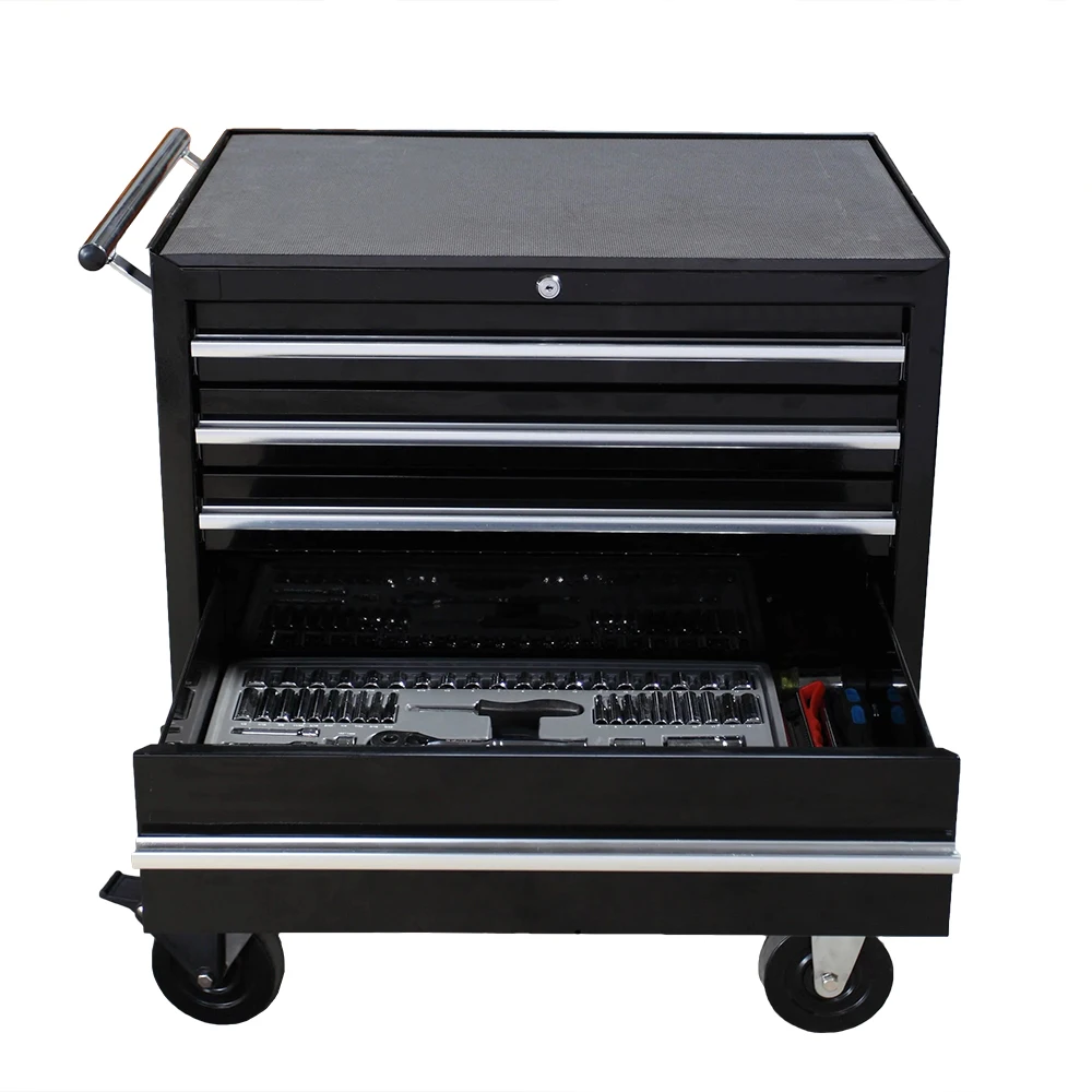 Factory 5-drawer Tool Cabinet with  Aluminium Drawer Pulls, Swivel and Locking Wheels and Ball-bearing Drawer Slides factory