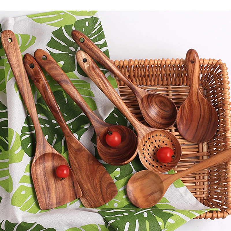 Buy Wholesale China High Quality Teak Wood Kitchen Utensils Set