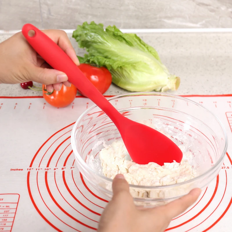 Eco-Friendly Heat Resistant Silicon Kitchen Bakeware Utensil Handle Scraper Spatula Stirring Scooping Mixing Cookware Tools