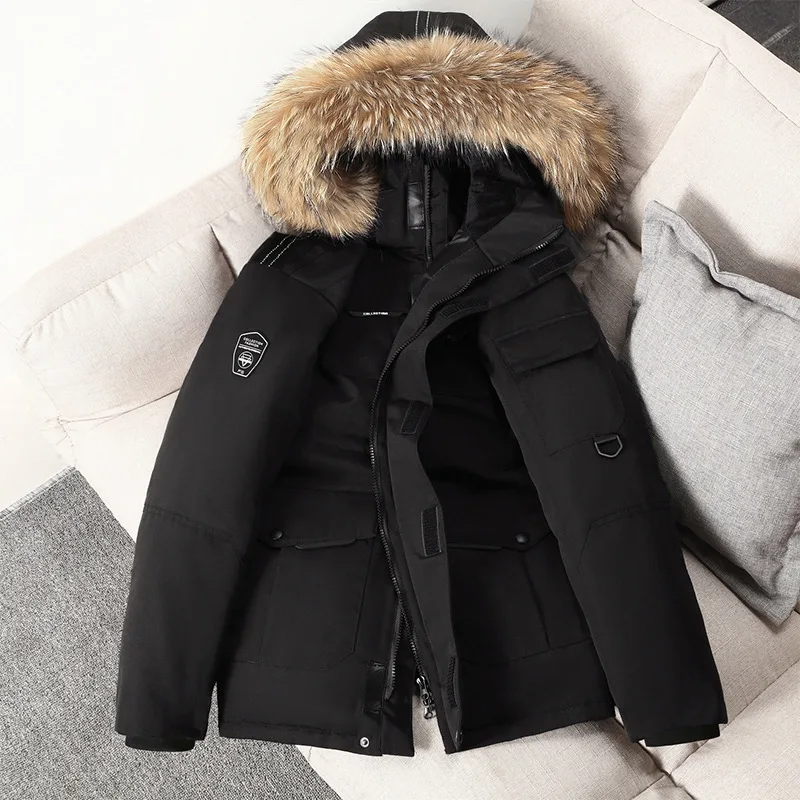 Men's Winter Warm Hooded Thicken Puffer Coat,cross-border men's short style down jacket_voghion.com