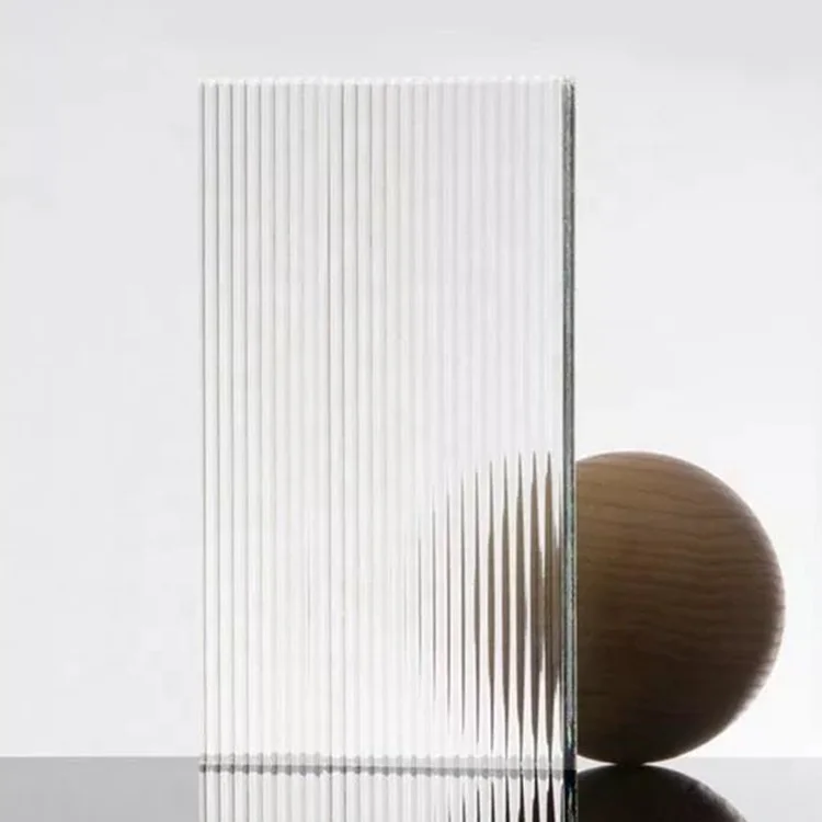 Interior Renovation Crystal Laminated Striped Safety Glass  Moru Patterned Glass Sheets for Partition Glass Wall