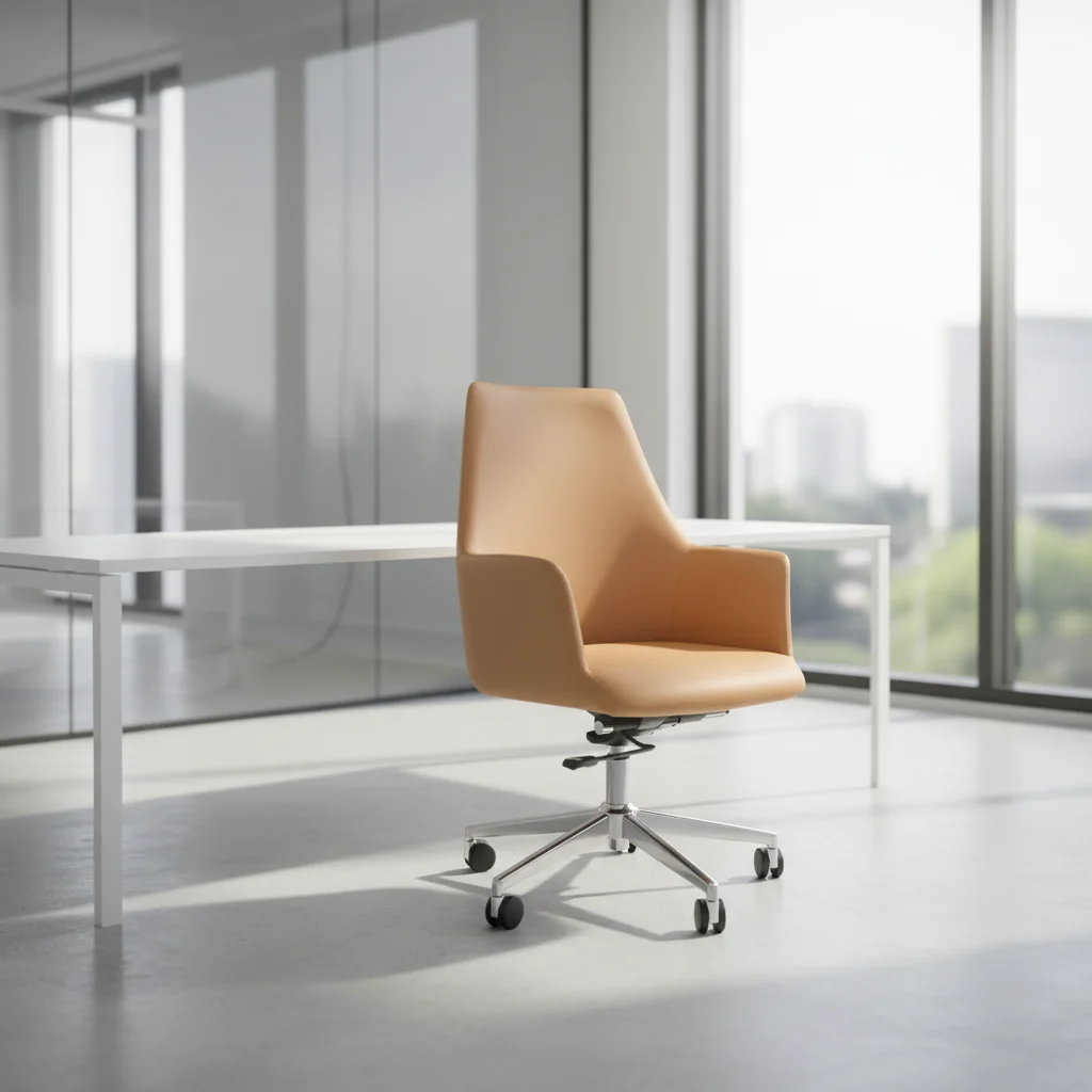 Fixed Headrest Executive Task Chair with Steel Base and Aluminium Frame Swivel Office Chair 4