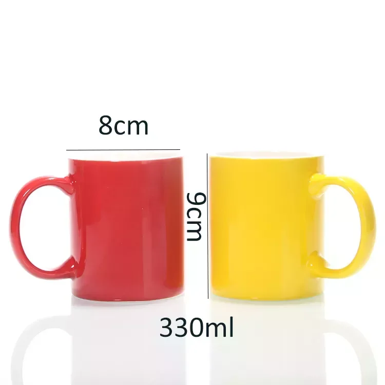 Clear Glass Mugs(11oz/330ml,Sublimation Blank,Red)