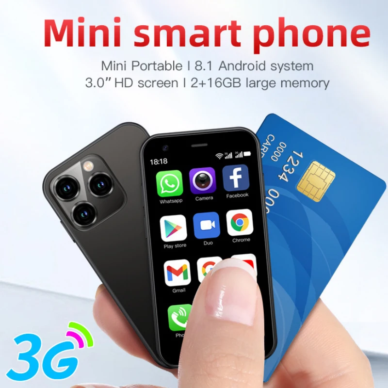 [In Stock]Supper Mini Smartphone XS15 3G WCDMA 2GB 16GB Android 8.1 Dual Sim 1000mAh WIFI Hotspot Mobile Phone