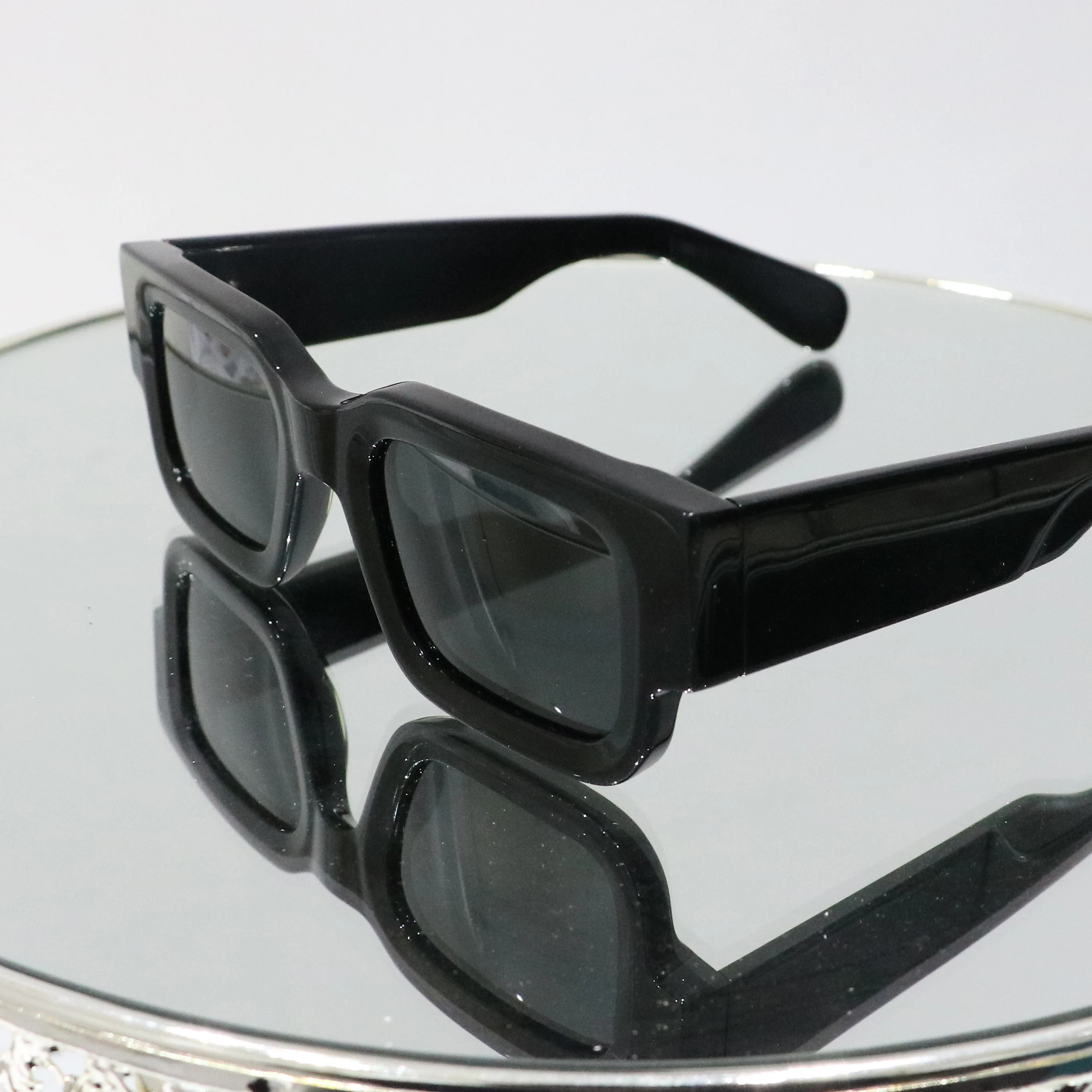 Trendy Square Frame Acetate Sunglasses High Quality Polarized Men Sun ...