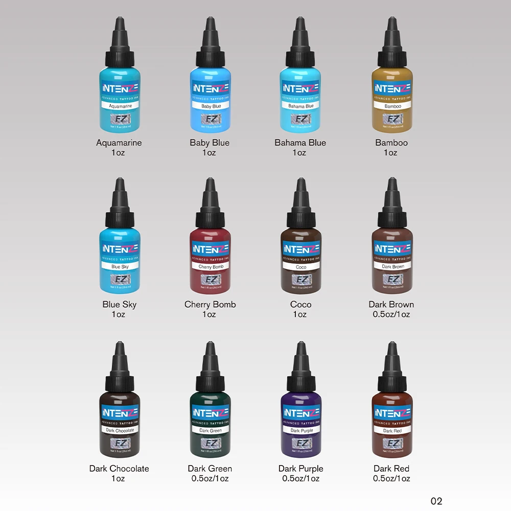 INTENZE 1OZ 54 SINGLE COLOR and LINING BLACK Tattoo Ink