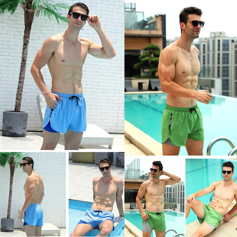 Custom Beach Training S Men Volleyball Surf Swimming Sport Trunks Summer Swimwear 2 in 1 Lined Gym Fiess Athletic443_voghion.com