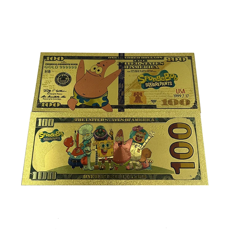 24k Gold store Foil Plated, Bluey, Banknote/Bill, Card, Anime, Cartoon