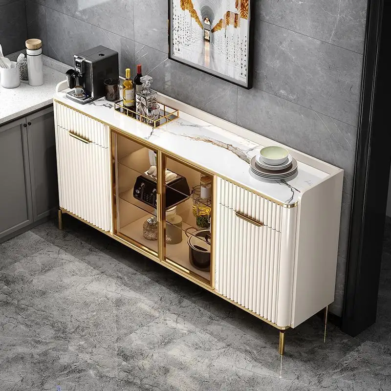 Luxury Modern Design Glass Door Living Room Side Cabinet