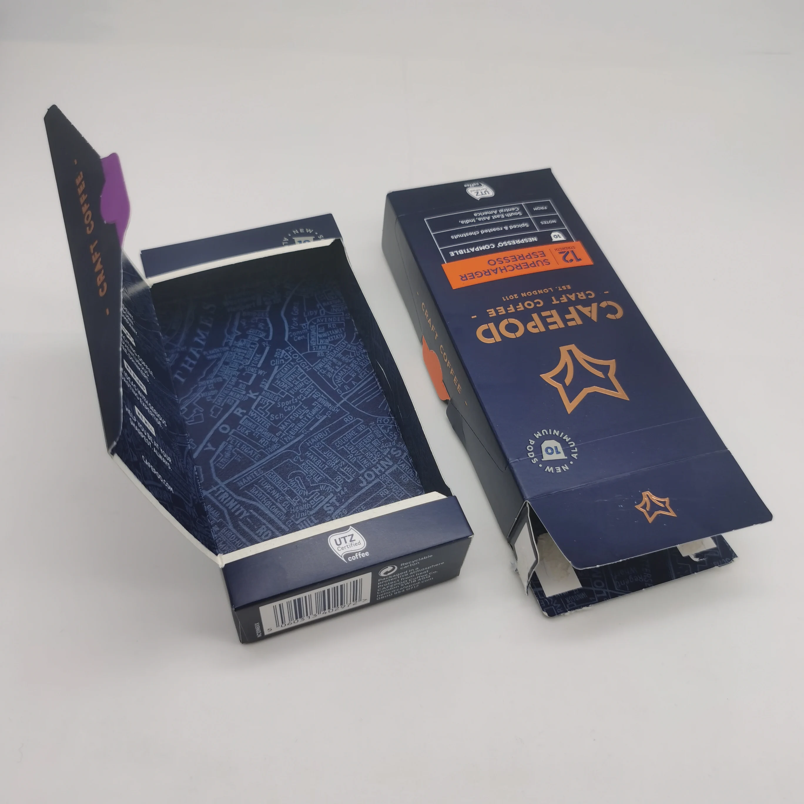 Coffee Packaging Paper Box Custom Double Sides Printed Tea Espresso Coffee Capsule Packaging for Coffee