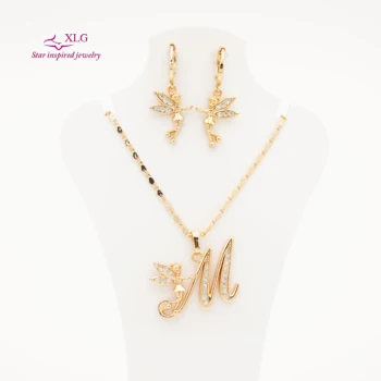 A-Z Cursive Letters Gold Color Pendant Chain Necklaces Hawaiian Guam English Letter Jewelry Women #260406