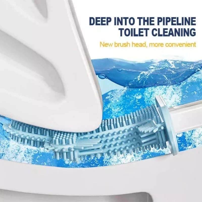 2022 New Silicone Toilet Brush with Holder - Wall Mounted