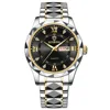 2 black dial silver gold steel strap - for men
