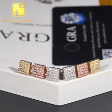 Hot Sale Hip Hop Jewelry Iced Out Ear Studs 925 Sterling Silver VVS Moissanite Stud Earring For Women