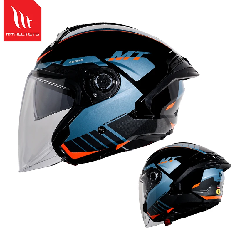 Mt Cosmo Sv Dual Visor Open Face Helmet For Scooter Motorcycle
