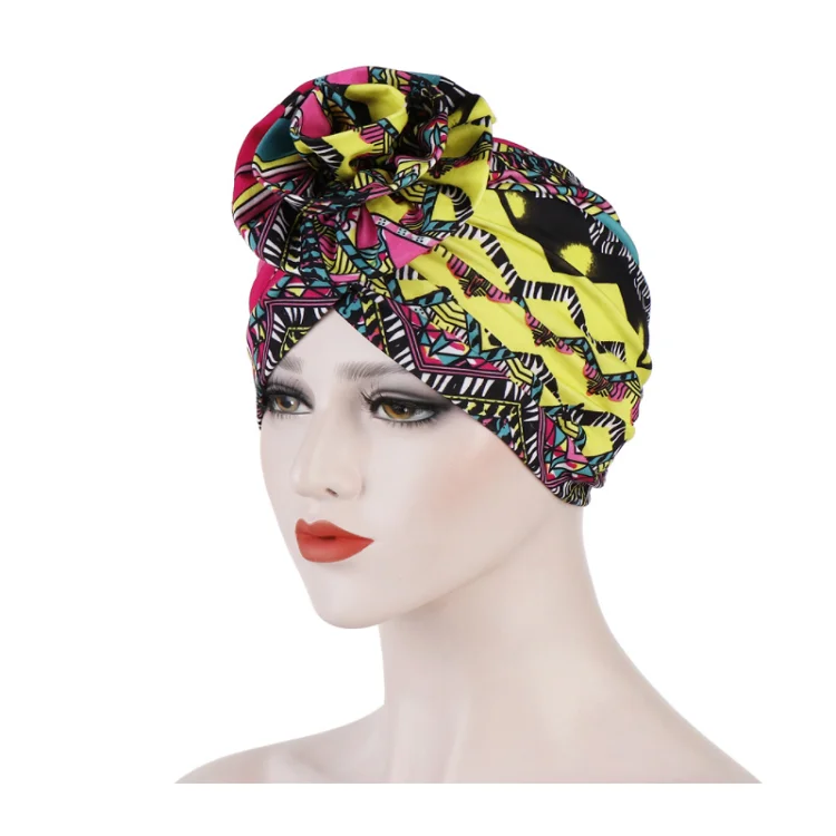 波西米亚妇女花颜色头巾帽子花布妇女的头巾帽子穆斯林头巾帽子 - buy
