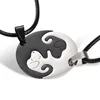 Black and white dog round pair of black lines