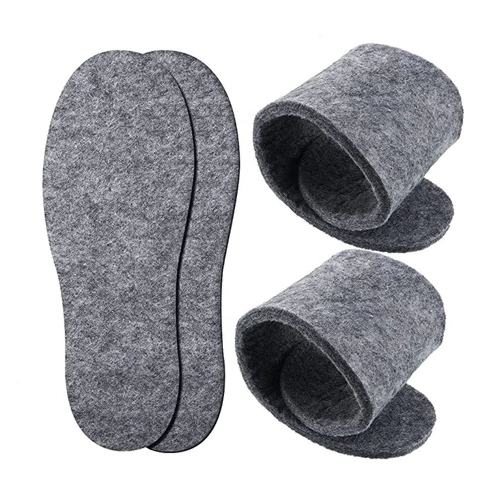Grey Washable mm Thick Soft Wool Felt Shoe Inserts Insoles for