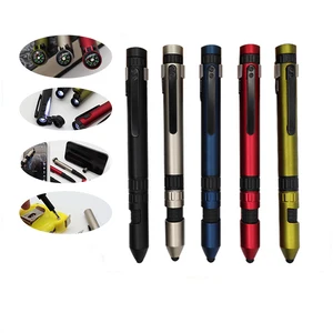 High Quality 6 in 1 Multi Function Ballpoint Writing Compass LED Light Screwdriver Mobile Phone Holder Stylus Pen