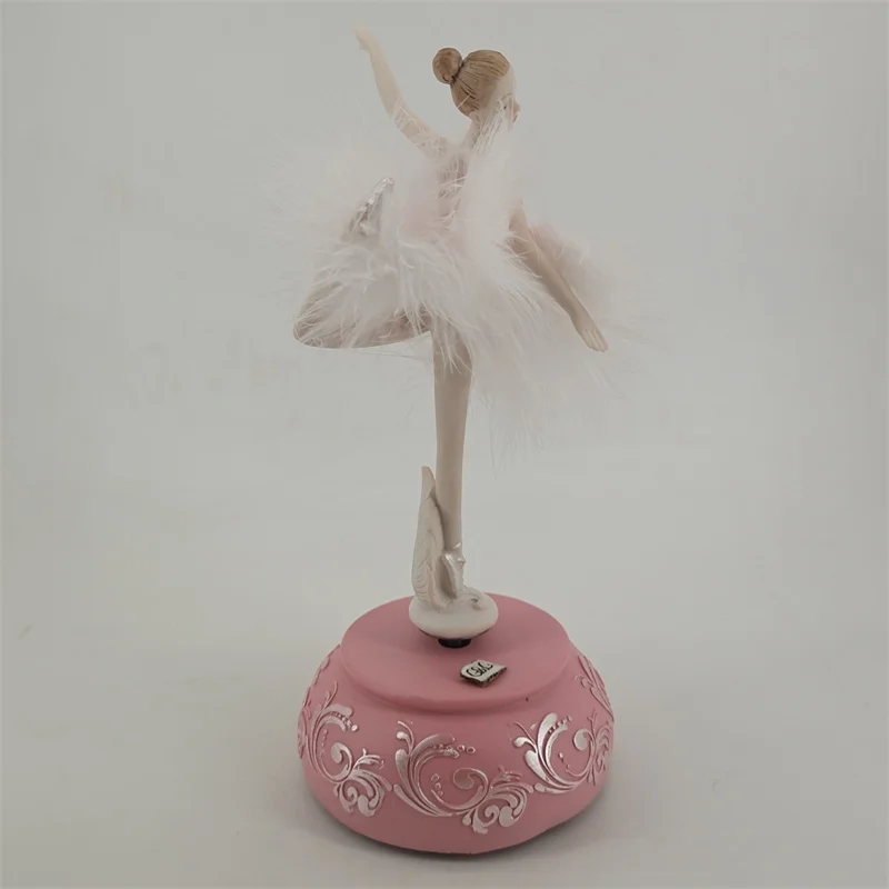 Home Decoration Girl's Gift Rotating Pink Ballerina Music Box