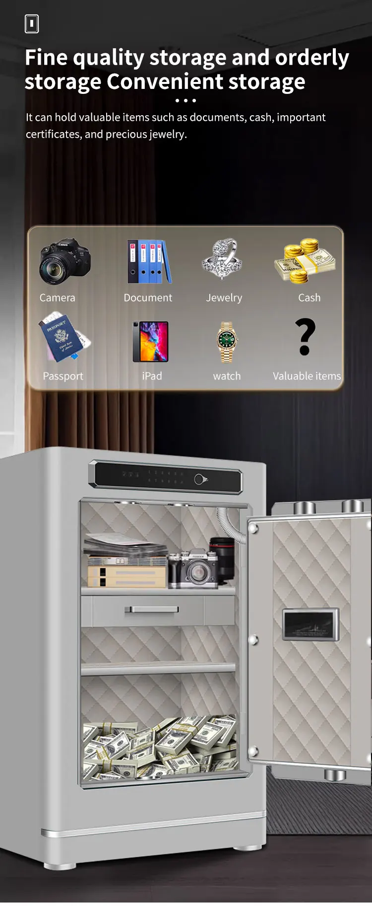 CEQSAFE TUYA APP WIFI Anti-Theft SteeL Office Home Safe Intelligent Fingerprint Password Safe Box supplier