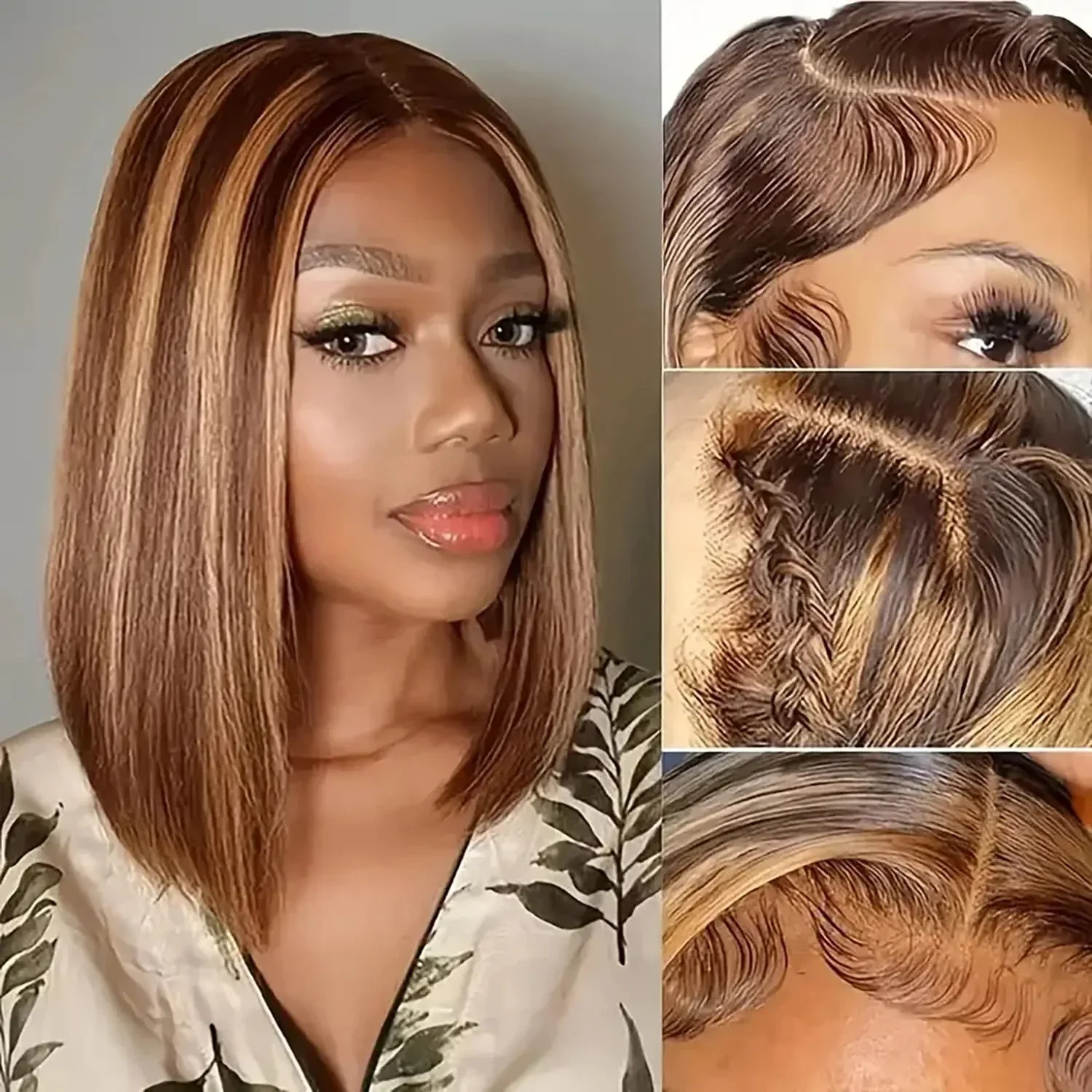 Brasilianische Echthaar Lace Front Bob Perücke 180 Prozent Dichte_voghion.com