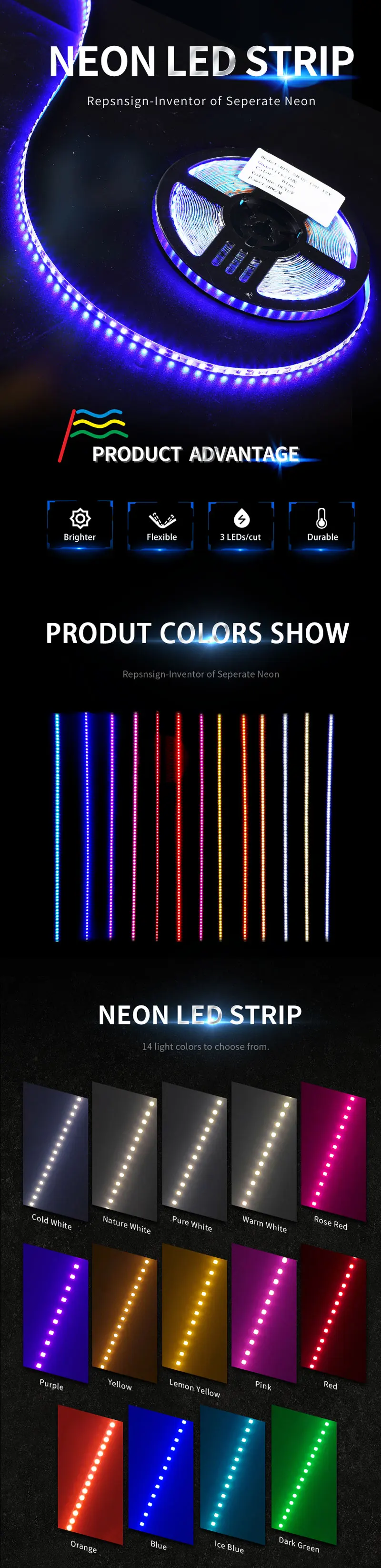 Repsn Sign Separate Led Neon Sign Foldable Blue Neon Led Flexible Strips 10m/roll Buy Separate