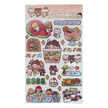 16 pcs  DIY diary stickers  cute cartoon washi  stickers DIY Self-Adhesive Washi  Stickers for kids