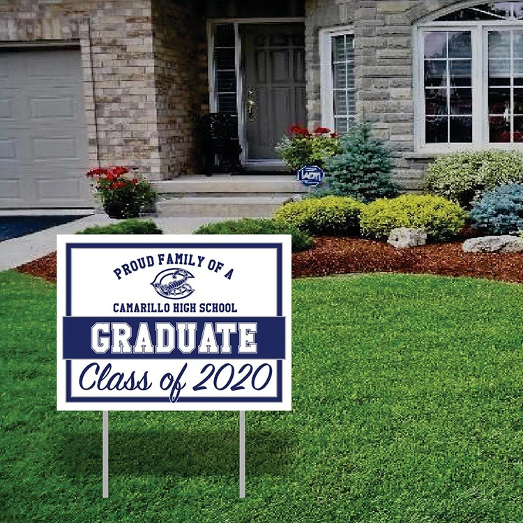Customized Corrugated Cardboard Graduation Season Yard Sign With Fiber Pile,Campus Graduation Enrollment Lawn Sign Sign