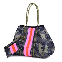 Wholesale totes bag ladies fashion neoprene totes vendor neoprene handbag custom large neoprene bag for beach