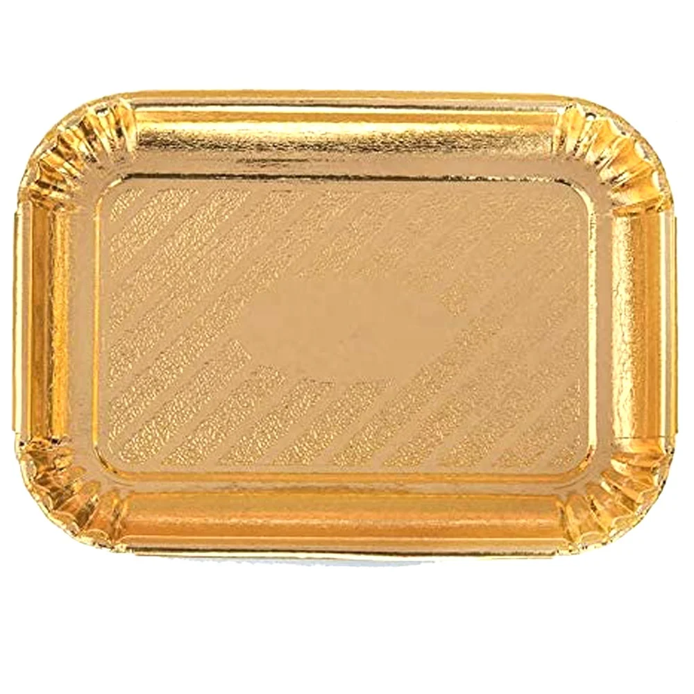 Wholesale Price Round Rectangle Paper Bowl White &Gold Paper Plates PET ...