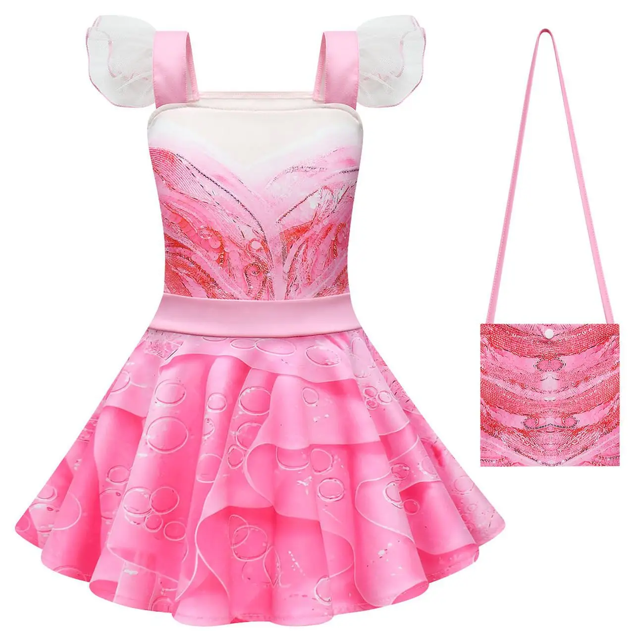 strapless open back dress Princess Wicked Glinda Pink Dress Cosplay Costumes, Princess Glinda Dress   Abcosplay