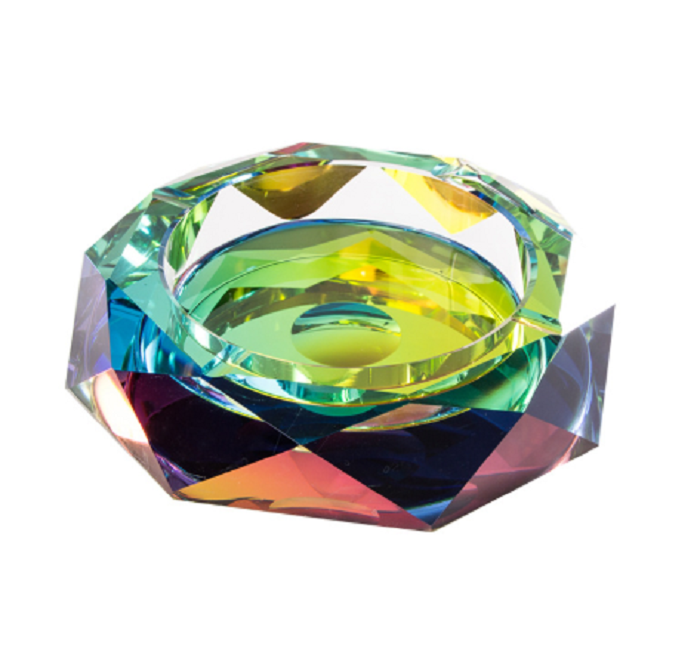 Роскошная стеклянная пепельница, цветная пепельница с кристаллами, пепельница