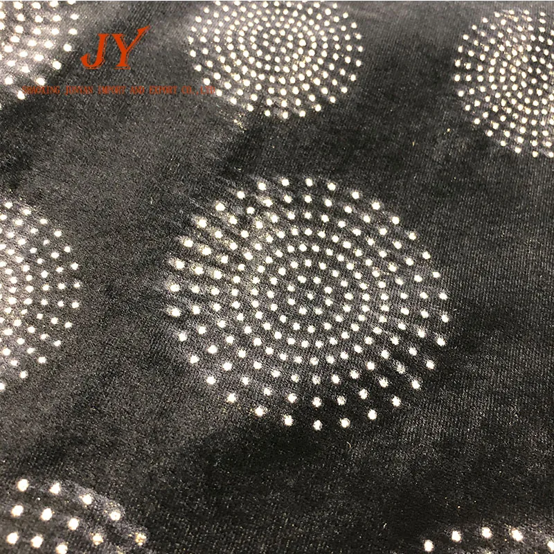Маленький минимальный заказ, 92% полиэстер, 8% спандекс, бархатная фольга с голограммой в виде звезды, бархатная ткань с принтом