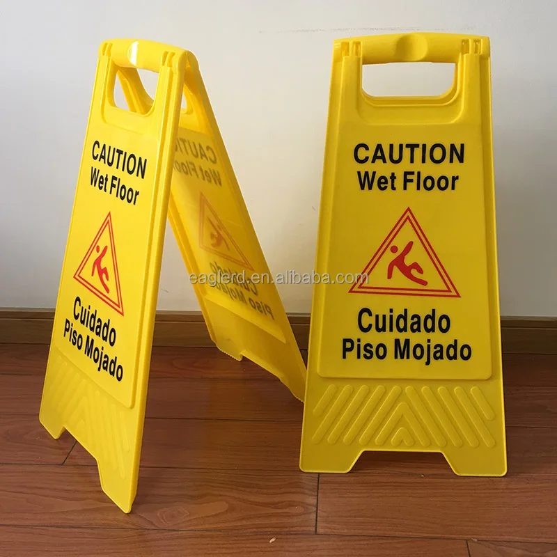 Foldable Plastic Caution Warning Sign Board - A Shape