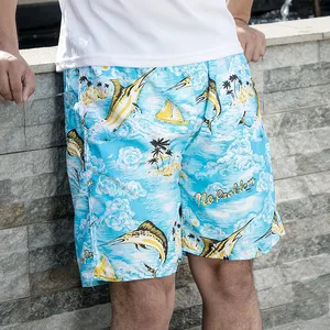 Men's Summer Plus Size Quick Drying Loose Thin Men's Shorts, Casual Printed Five Quarter Swimsuit