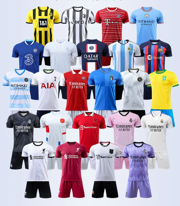 New 2022 2023 World Cup Qatar 100 Polyester Soccer Jersey Thai Quality Home Away Men Short