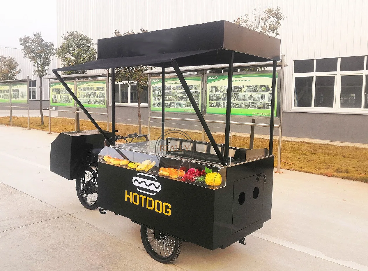 Oem Commercial Mobile Vending Cart Electric Hot Dog Tricycle 3 Wheel