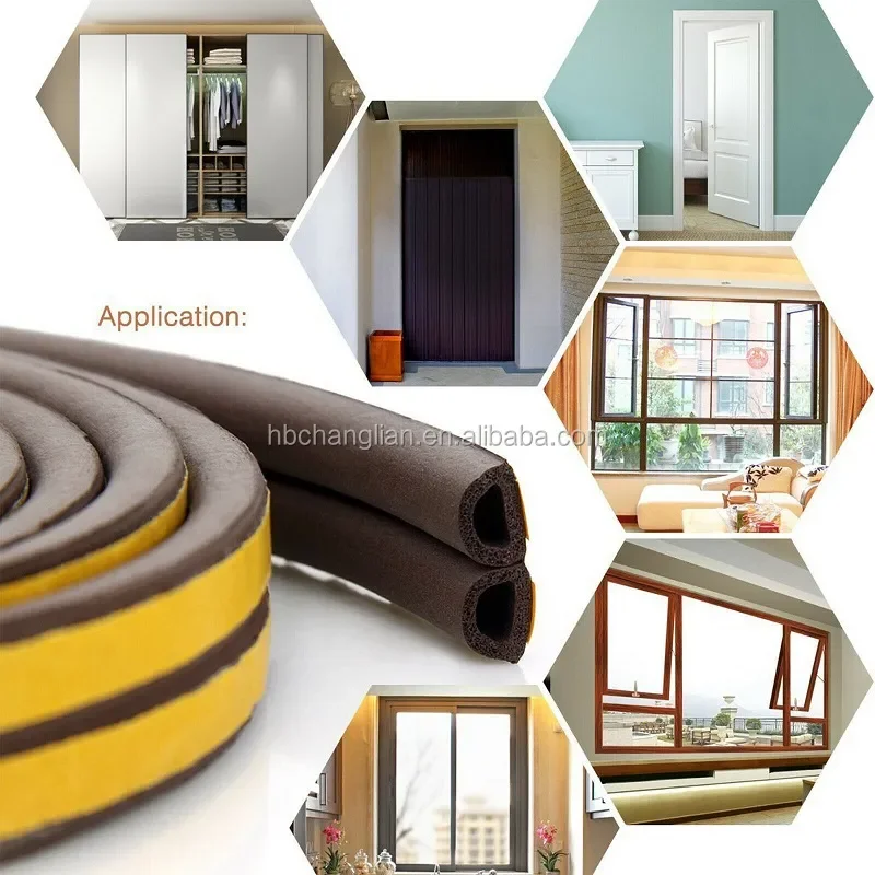Epdm Foam Rubber Door Seal Window Weather Strip Soundproof Self