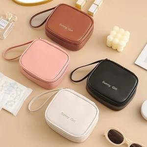 Wholesale PU Cosmetic Pouch Makeup Bag Waterproof PU Sanitary Napkin Storage Bag Cute Menstrual Pad Portable Bag Mini PU Bag