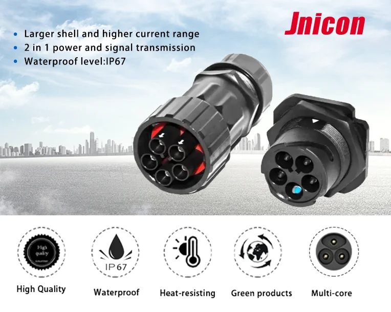 Jnicon Industrial Connector Plug And Socket 4 Pin Auto Waterproof ...