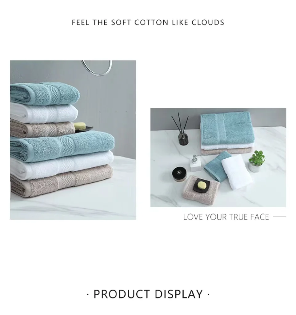 Wholesale Manufacturers Soft Pure Cotton Towel Luxury Bathroom Towel Set With Customized Logo