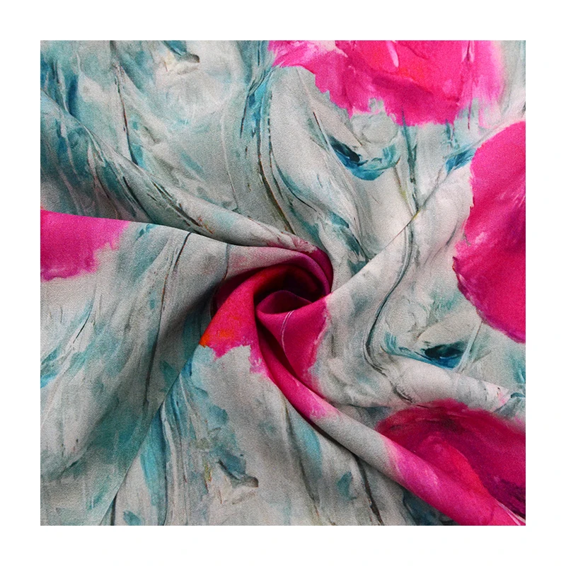Изготовленный на заказ цифровой новейший женский цветочный принт Мягкая вискоза Вискоза атласная ткань для платья