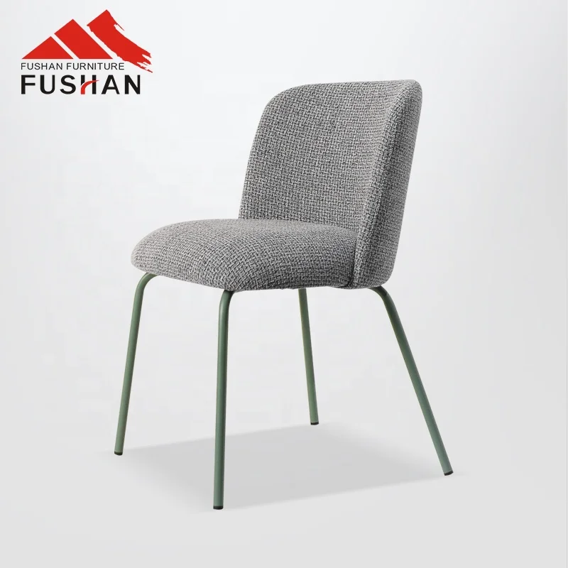 Custom Made 4 Fabric Options Available Dining Chairs Carbon Steel Chair Legs High-Grade Foam Upholstered Dining Chairs