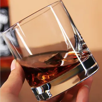 BCnmviku 10oz/300ML Whisky Cup Heavy Base Lead Free Crystal Glass Old Fashioned Solid Whiskey Glasses Eco Friendly