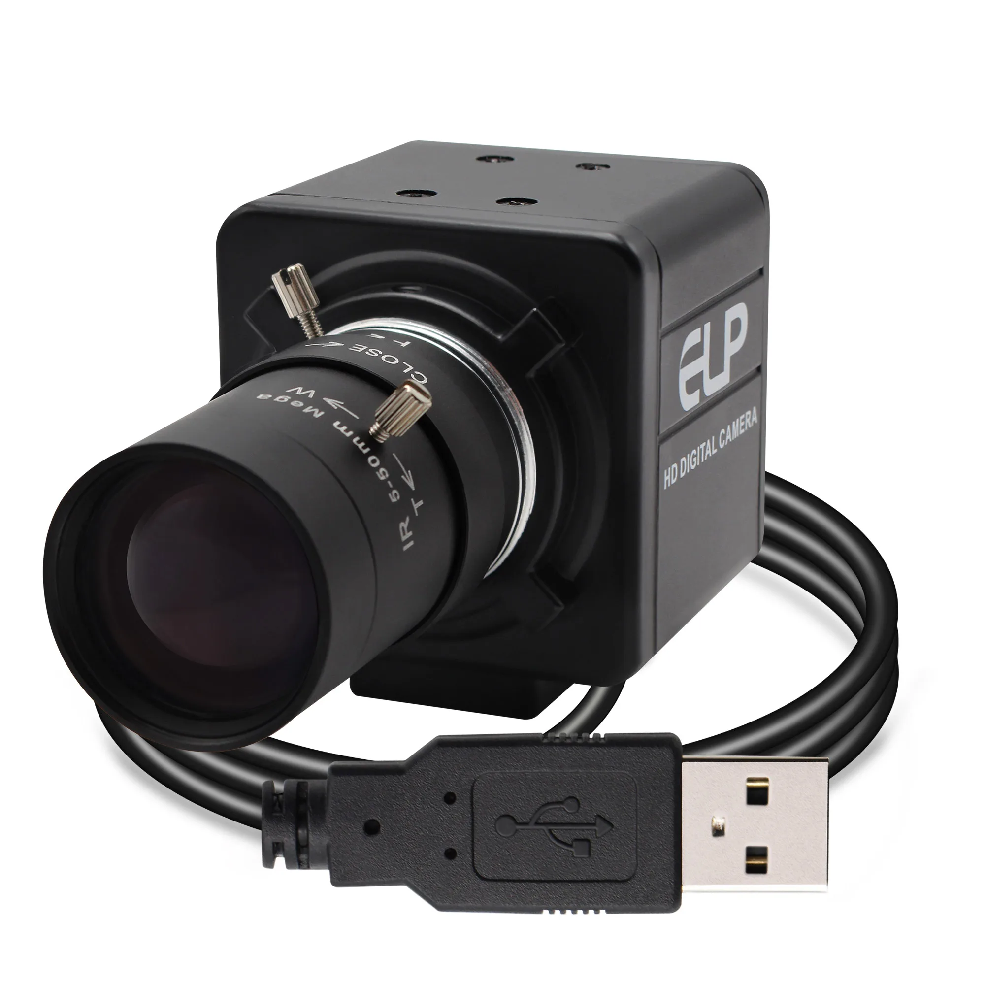 13MP USB Webcam Camera 5-50mm Varifocal CS Lens CCTV Security Mini PC Web  Cam Computer Camera for Scanning, Machine Vision