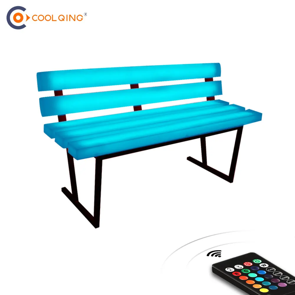 Coolqing 110 В/220 В RGB PE пластиковая современная светодиодная лампа садовая мебель Парковая Коммерческая скамейка длинная светодиодные
