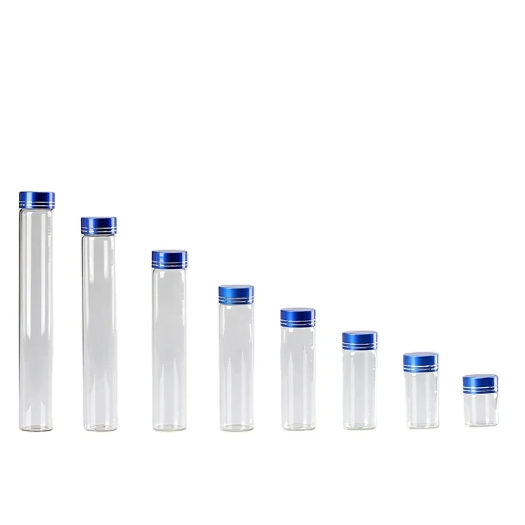 15ml 30ml 40ml High Quality Glass Tube Bottle Aluminum Lid Glass Vials Bottle 100ml