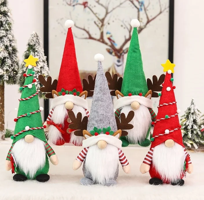 Lot De 2 Gnomes De Noël En Peluche – 29,5 Cm De Haut, Décoration De Table Et Sapin, Cadeau Festif